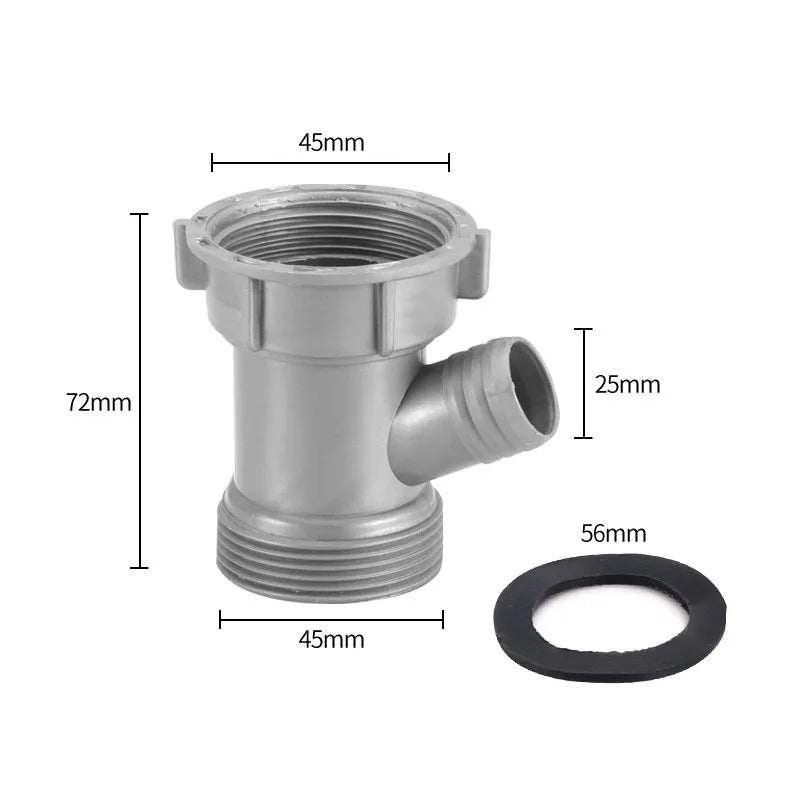 Sink Drain Pipe Adapter Y Shaped Basin Sewer Branch Connector Overflow Tube Thread Hose Joint for Kitchen Bathroom Accessories