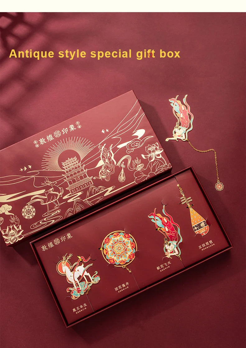 Dunhuang bookmarks, brass metal bookmarks, creative ancient style museum, cultural and creative souvenirs, teacher's day gifts,