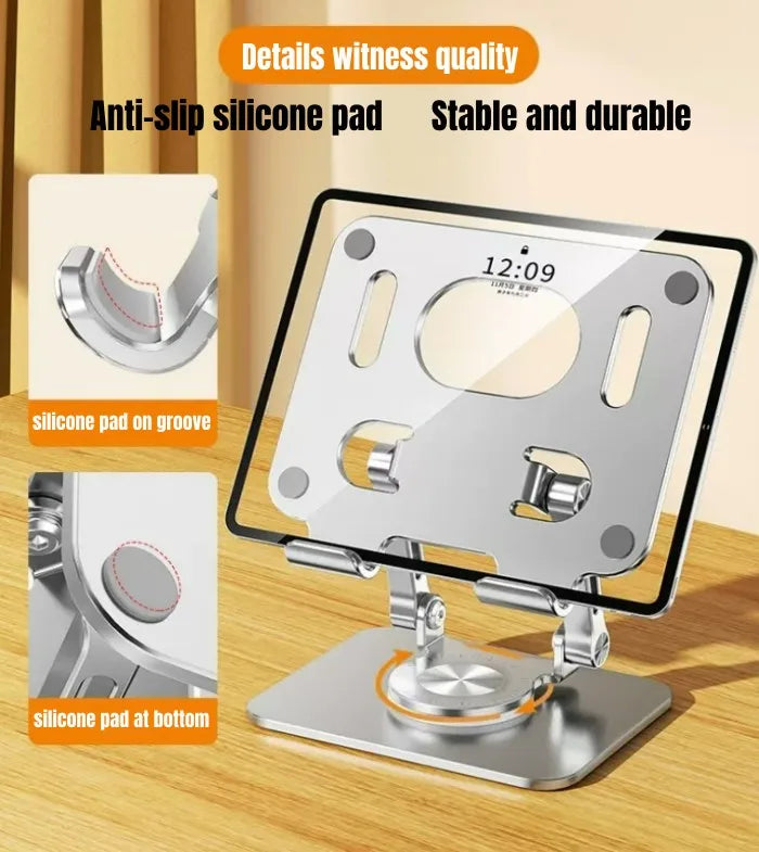 360 ° Rotating Tablet Stand Suitable For Ipad, Adjustable Folding Tablet Stand, Aluminum Phone Desktop Stand For Online Classes