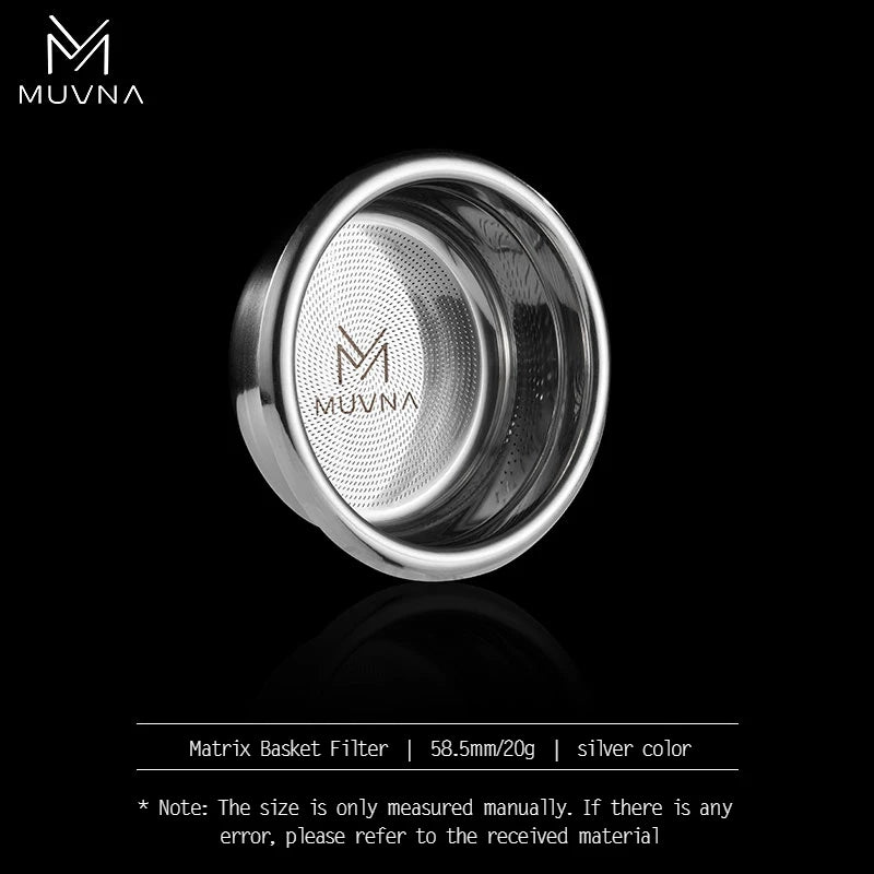 MUVNA Precision High Extraction Matrix Basket Filter, Micro Sieve Filter Basket Double Layer Portafilter Basket for 51/54/58mm