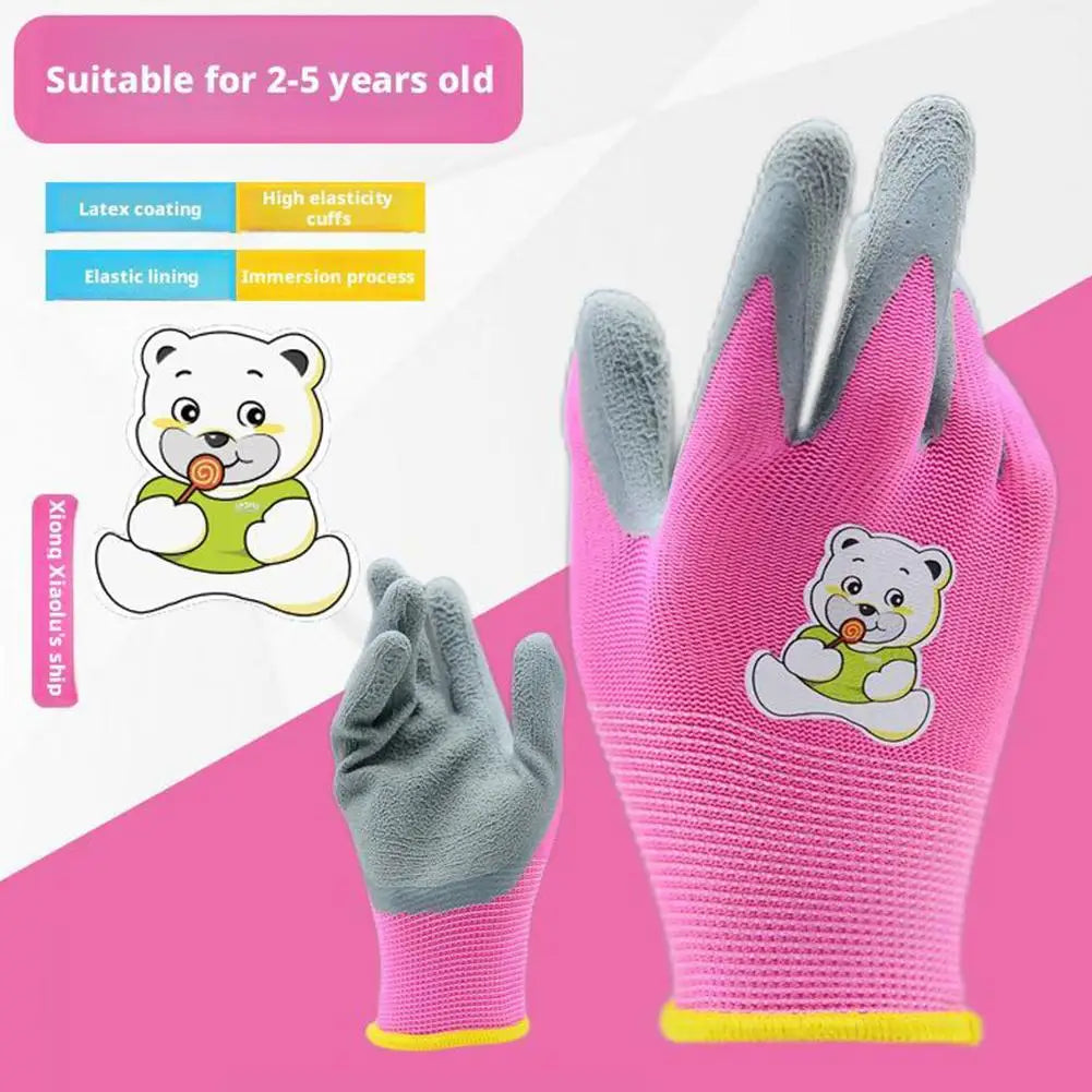Gardening Gloves Kids Durable Waterproof Garden Work Gloves Non-Slip Children Safety Yard Work Gloves Portable Garden Supplies