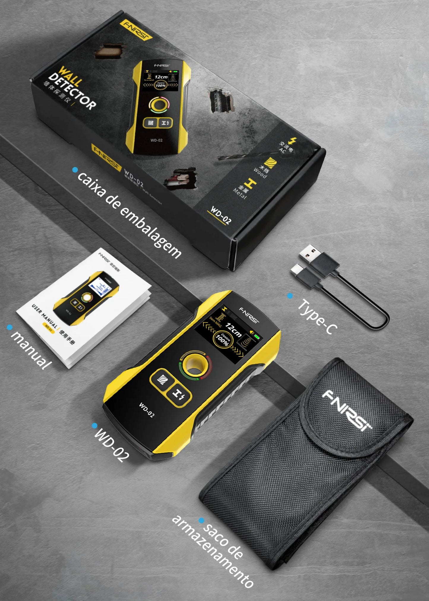 FNIRSI WD-02 Русская версия Металлоискатель Настенный сканер  Кабель Провода Металл Деревянный Стержень Найти