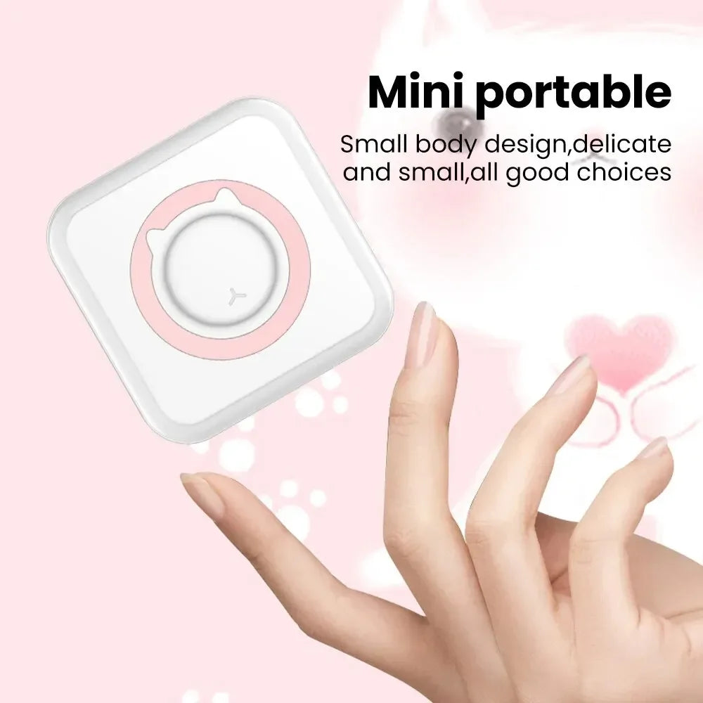 Mini Printer Portable Thermal Stickers Paper Inkless Bluetooth Wireless Impresora Android IOS Portable Label Printer