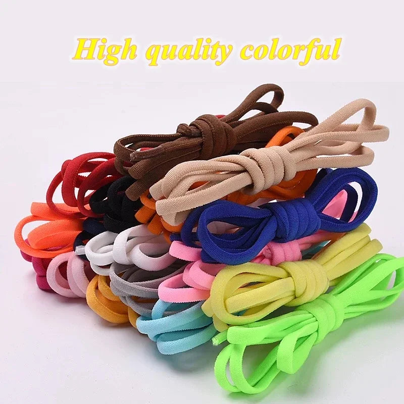Elastic laces Sneakers Colorful Options No tie Shoelace for Sports Round Shoelaces without ties Kids Adult Shoes  Accessories