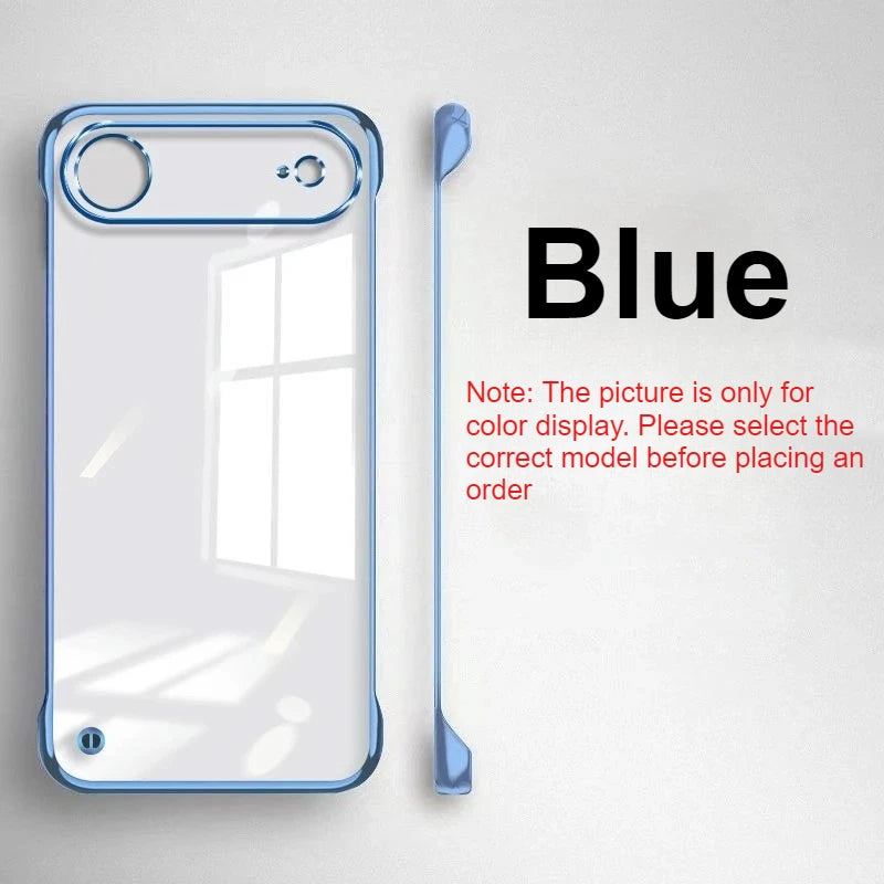 Ultra Thin Frameless Case for Iphone 17promax Air Slim Hard Shockproof Bumper Transparent Cover For iPhone17 17pro air
