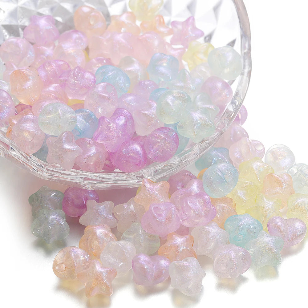 30Pcs/Lot Acrylic Transparent Five-pointed Star Spacer Loose Beads for DIY Necklace Bracelet Earring Jewelry Accessories