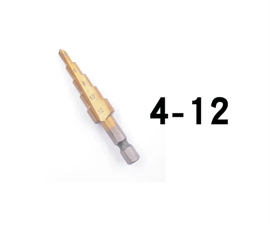 Hexagonal Handle Titanium Plated Ladder Drill Tower HSS Drill Bit 3-12/4-12/4-20/4-32mm Metal Wood Hole Cutter Cone Drilling