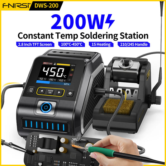 FNIRSI DWS-200 200W Rework Soldering Station C210/C245 Handle with Soldering Helping Hand Electronic Welding Repair Solder Tools