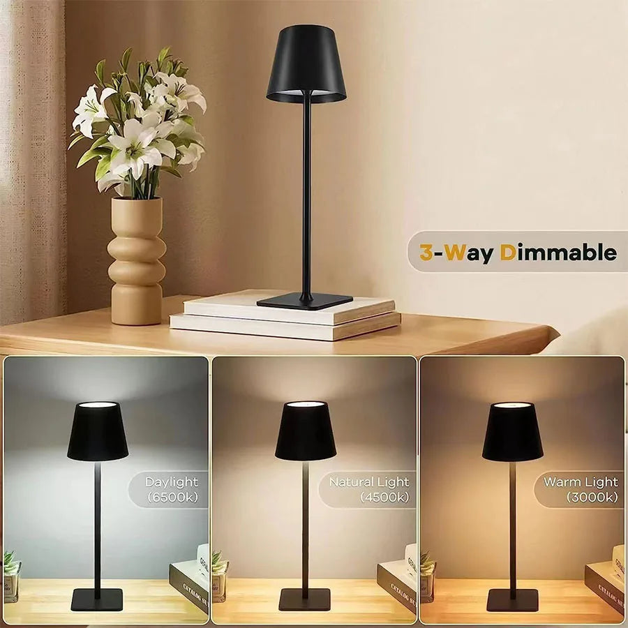 Touch Control 1800mAH high-capacity battery LED Desk Lamp - 3 Color Modes, Dimmable, USB Plug in, Eye-Caring Study/Bedside Light