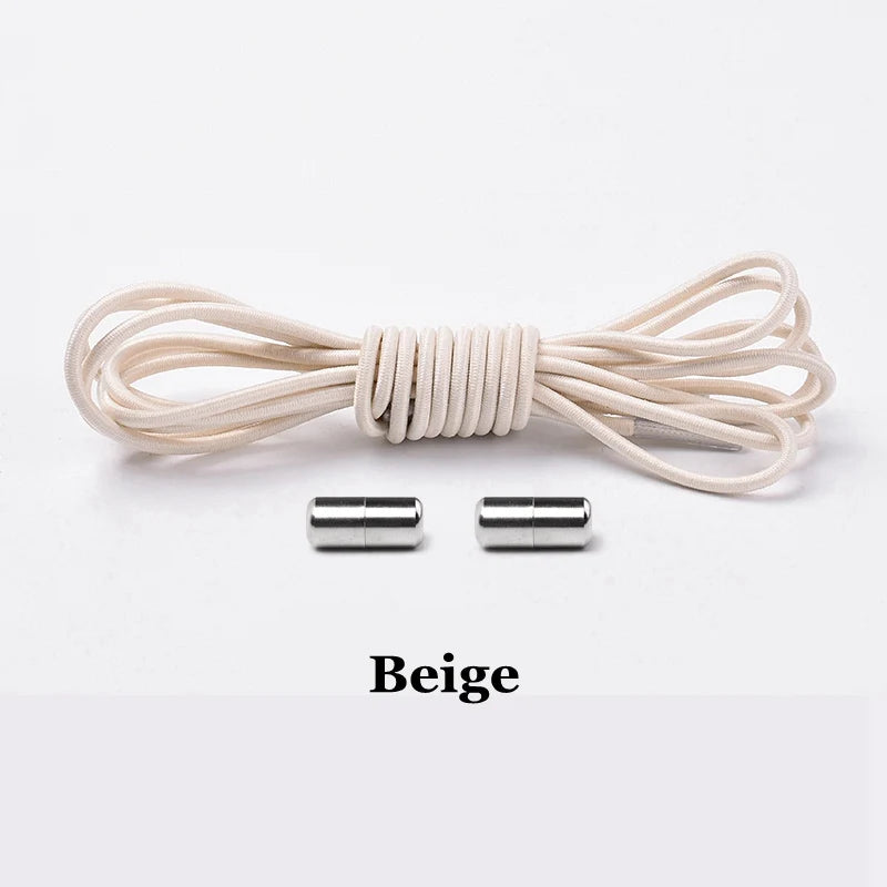 Elastic Laces Sneakers Round Shoelaces without ties Rubber No Tie Shoe laces Shoes Kids Adult Quick Shoe lace Rubber Bands