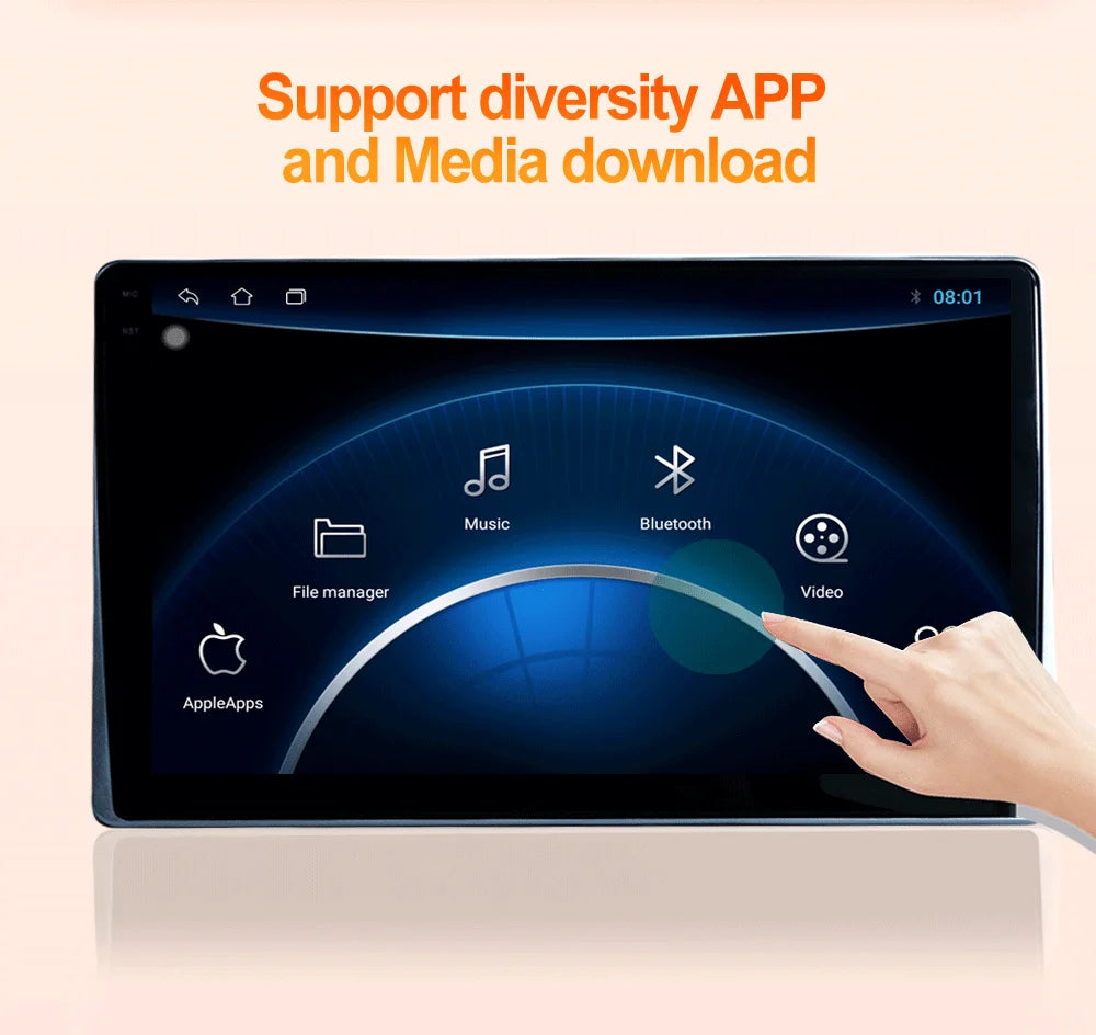 10.1" HD 1280*800 Android 13 Car Headrest Monitor Tablet For Back Seat Multimedia Apple Carplay Ambient Lights BT SD HDMI-Input