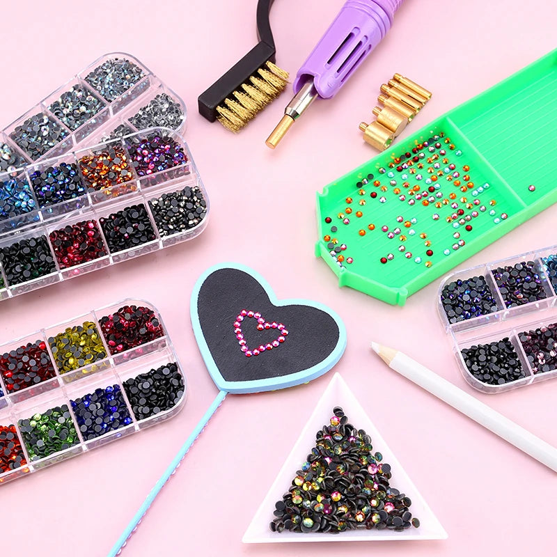 QIAO Hotfix Rhinestones Applicator Tools Kit Iron on Essential Rhinestone Set for Garment Bag Shoes DIY Craft