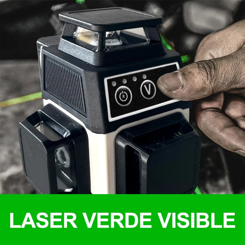 Pracmanu Mini 12 Lines 3D Laser Level 360 Self-Leveling Horizontal And Vertical Cross Line Laser Level Super Powerful Green Beam