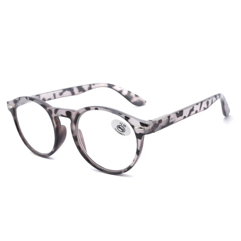 Ultralight Red Leopard Print Reading Glasses Women Men Round Glasses Frames for Read Female Fashion Vintage Clear Eyeglasses