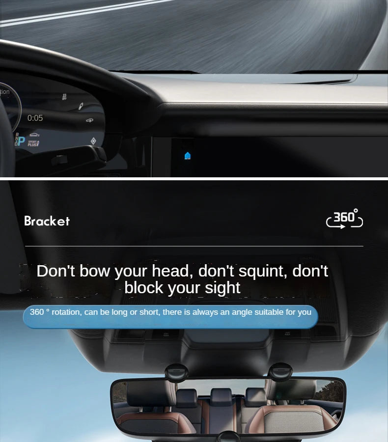 Car Phone Holder 360° Rearview Mirror Phone Holder Auto Rearview Mirror Seat Hanging Clip Bracket Cell Phone Holder for Car