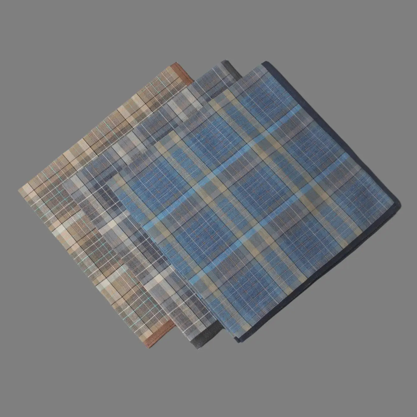 6PCS fabric handkerchief Thin style men's business plaid western cloth outdoor decorative handkerchief soft sweat 15.7 inch