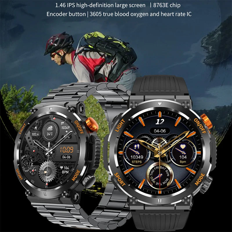 2024 New Compass Watch For Men Smart Watch Sports Fitness Watch IP67 Waterproof Smartwatch Men Bluetooth Call Full Touch Screen