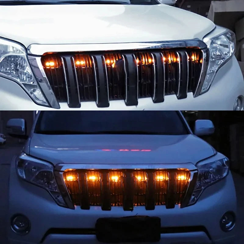 12LED Car Front Grille Light Smoked Amber Grill Light Raptor Style Day Light Replacment for Pickup Off-road SUV Ford Toyota