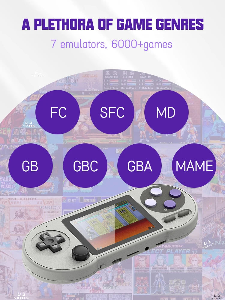 SF2000 Portable Handheld Game Console 3 Inch IPS Retro Video Game Player Built-in 6000 Games For SFC FC GBA Kid Gift AV Output