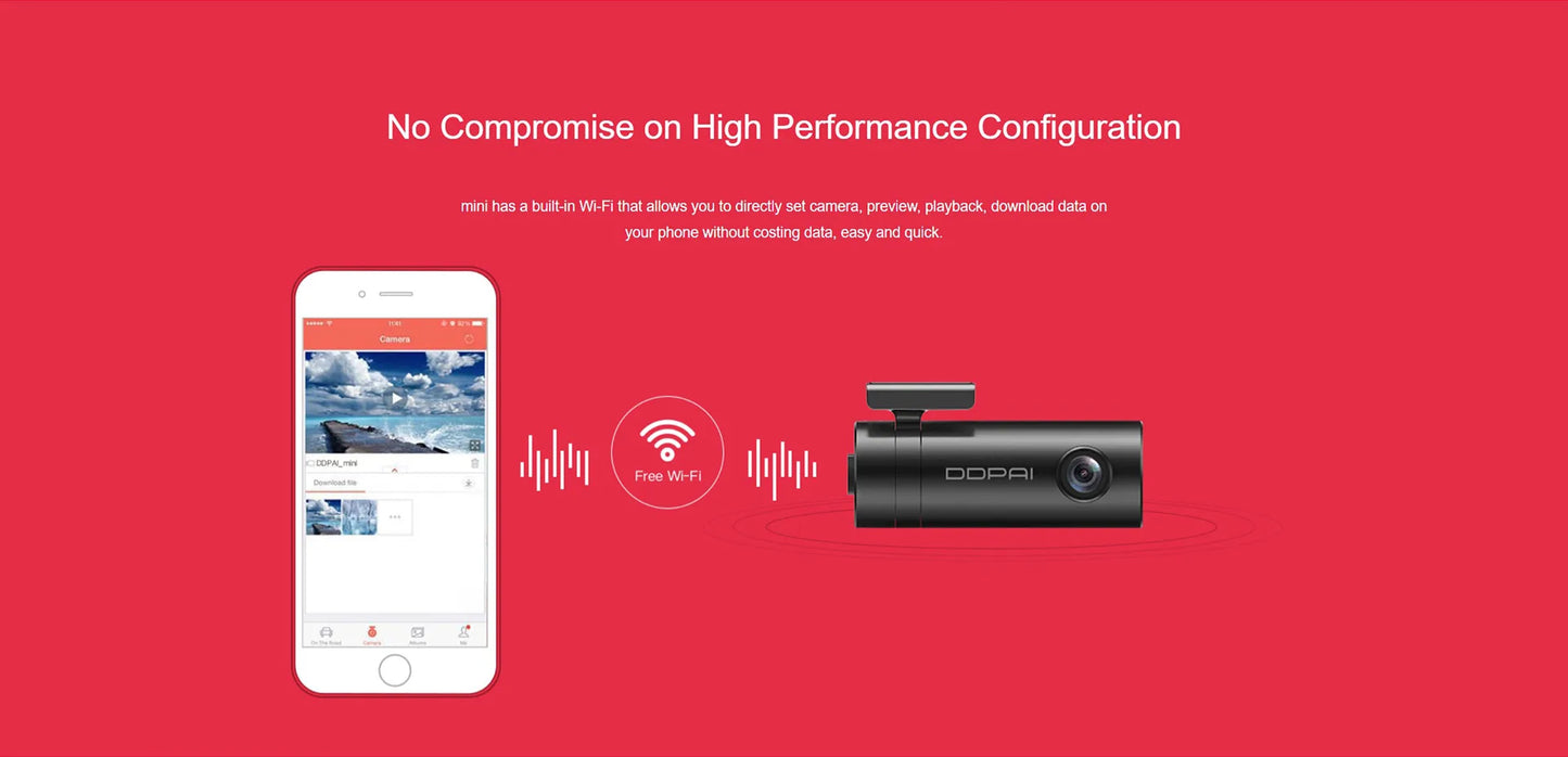 DDPAI Dash Cam Mini 1080P HD Vehicle Drive Auto Video DVR Android Wifi Smart Connect Car Camera Recorder
