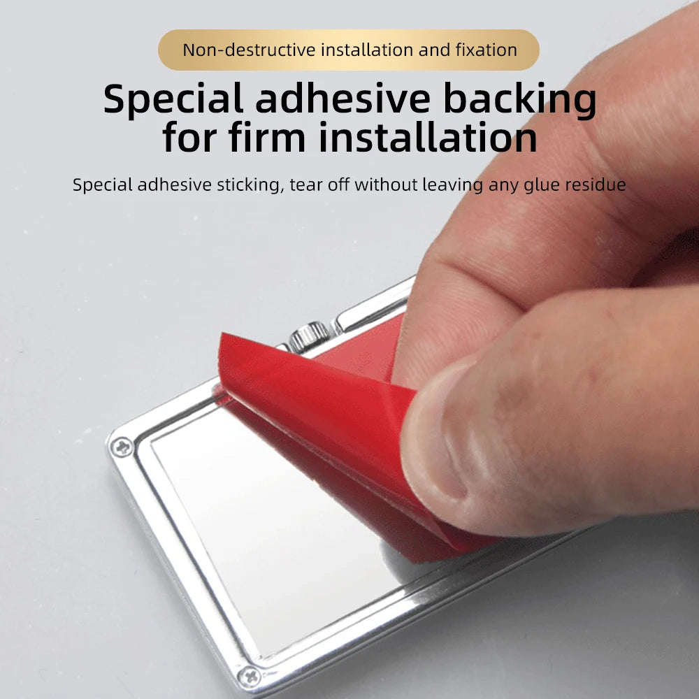 Auto Fashion Square Watch Car Clock Interior Decoration Self-adhesive Electronic Vent Clip Watch Automobile Quartz Clock