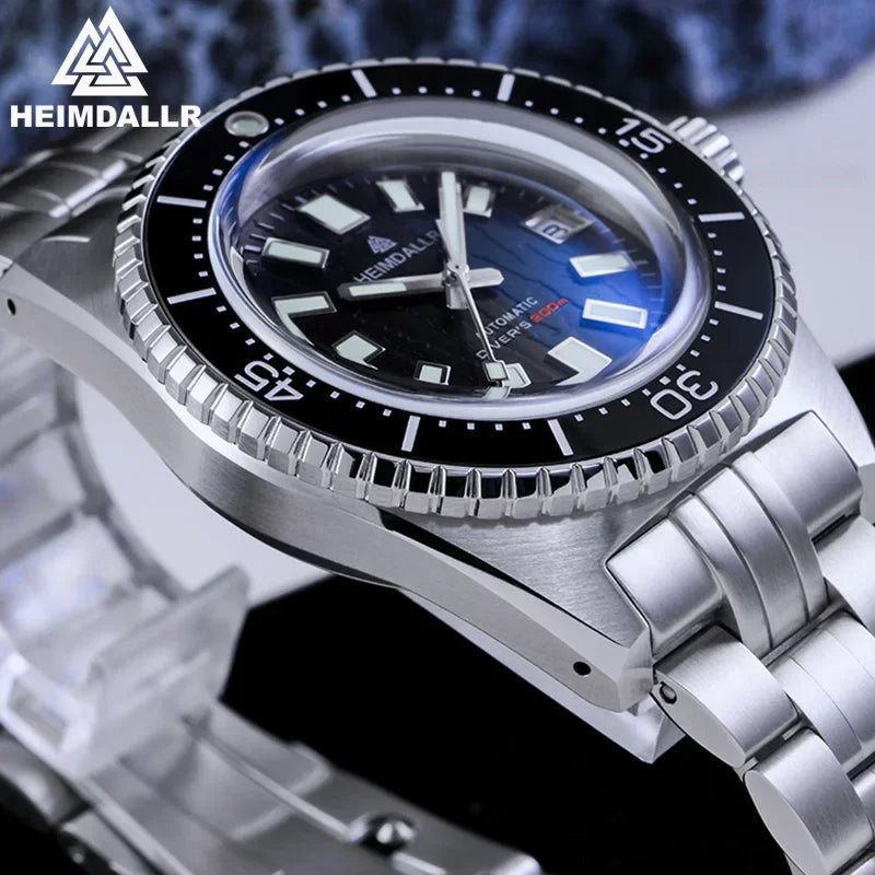 HEIMDALLR Men's Automatic Mechanical Wristwatch NH35 Ceramic Bezel Sapphire Crystal 200M Waterproof 316L Steel Original Watch