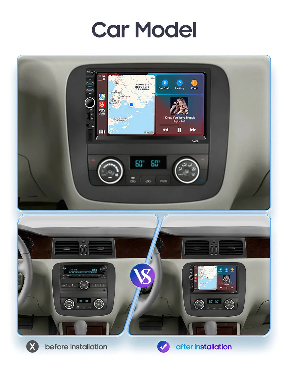 2 din 7 inch IPS Car Radio Multimedia CarPlay Android Auto 2din Autoradio Car Stereo Universal   Head Unit Rear View AHD Camera