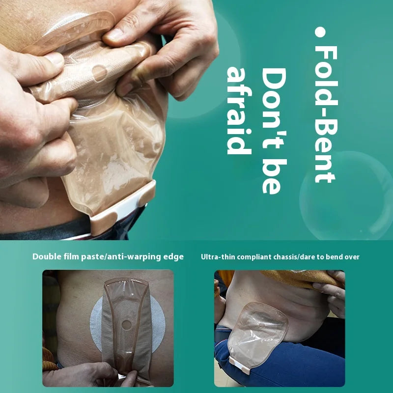 JUSTLANG Medical Ostomy Bag Ostomy Bags One-piece System Colostomy Bags Disposable Colostomy Pouch Opening With Clip Closure