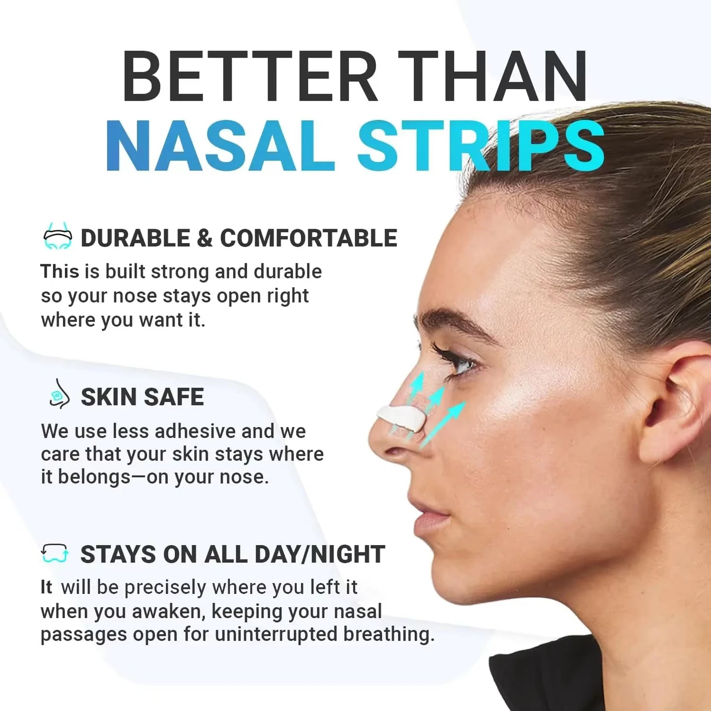 Nasal Breathing Dilators Starter Kit, Magnetic Anti-snoring Strips for Nose, Improve Sleep Quality Snoring Solution for Men