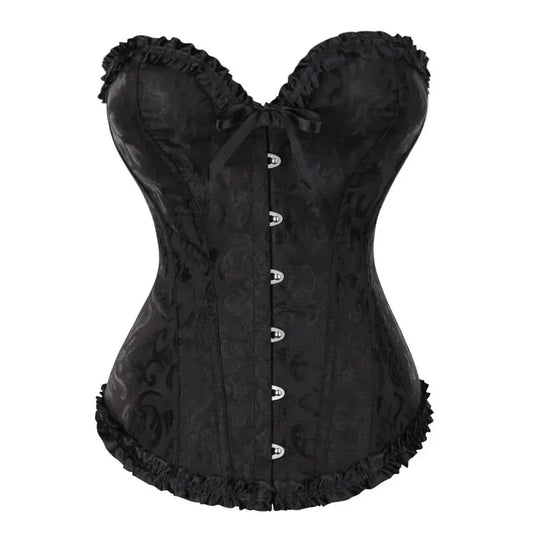 YBFDO Women Sexy Corsets Bustiers Floral Lace Tops Shapewear Overbust Corselet Blouse Gothic Brocade Retro Lingerie Waist Corset