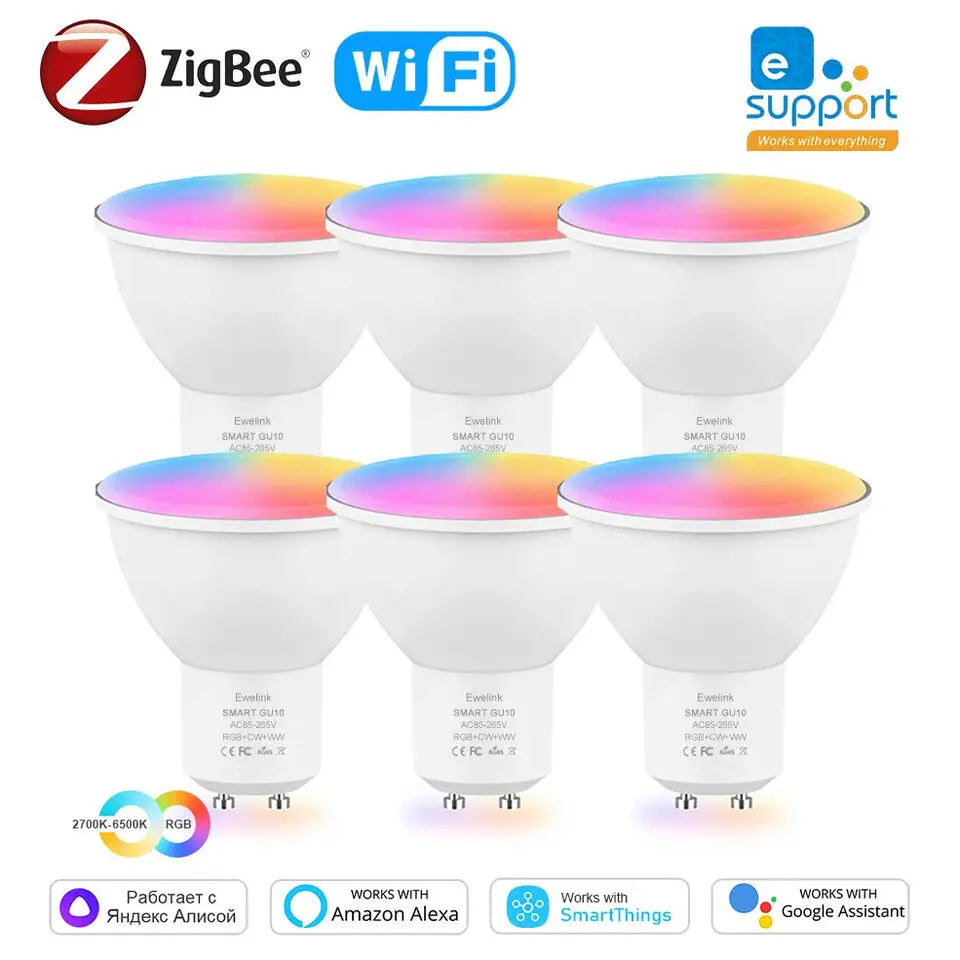 EWelink Smart Led Bulb Light GU10 Wifi/Zigbee Spotlight Lamps RGB CW WW APP Control Google Home Alice Yandex for Room Home Decor