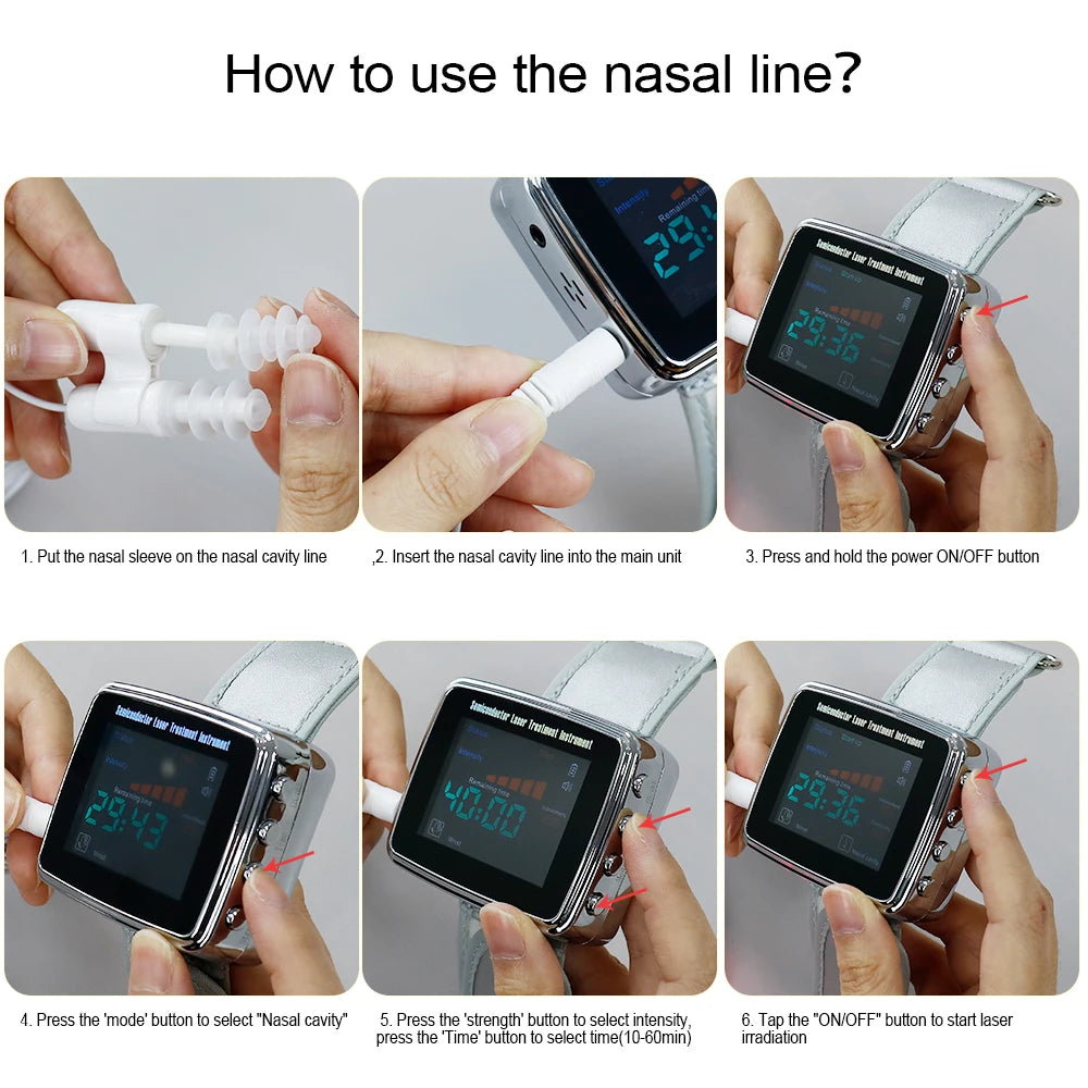 15 Laser 650nm Laser Therapy Wrist Watch LLLT for Diabetes Hypertension Cholesterol Treatment Laser Rhinitis Physiotherapy