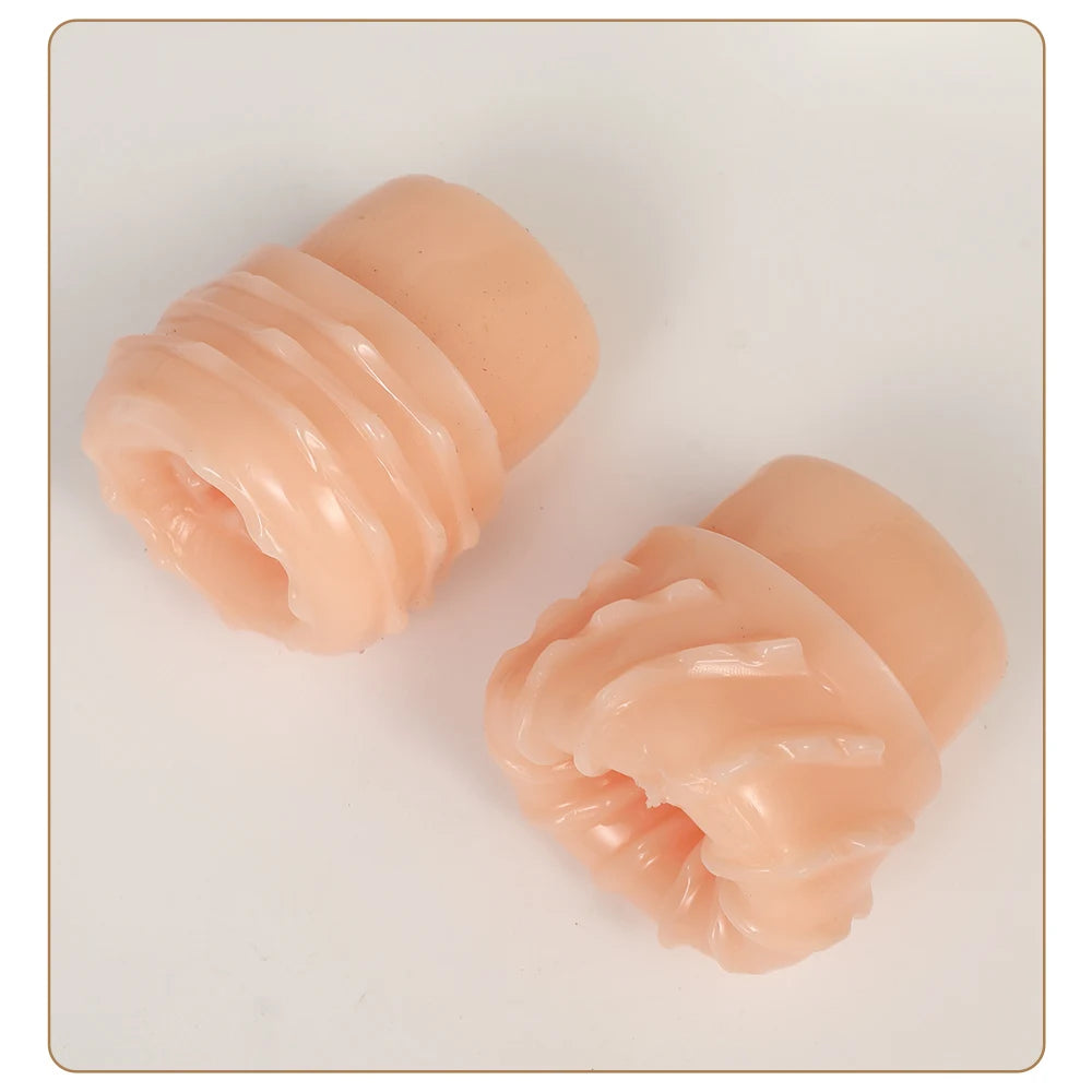 Transparent Male Masturbator Artificial Pussy Vaginal for Men Sucking Penis Pump Portable TPE Sex Toys for Adult Supplies