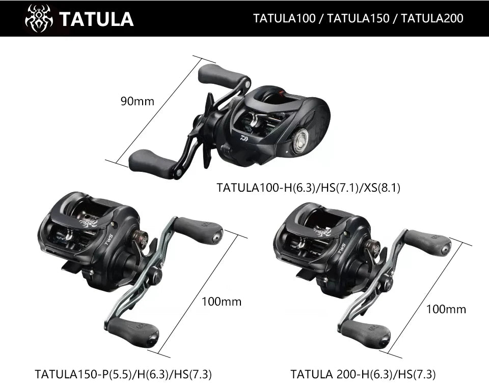 DAIWA TATULA 100 150 200 300 Baitcasting Reel Fishing Reels 7BB+1RB MAX DRAG  Low profile Casting Reel Saltwater Reel