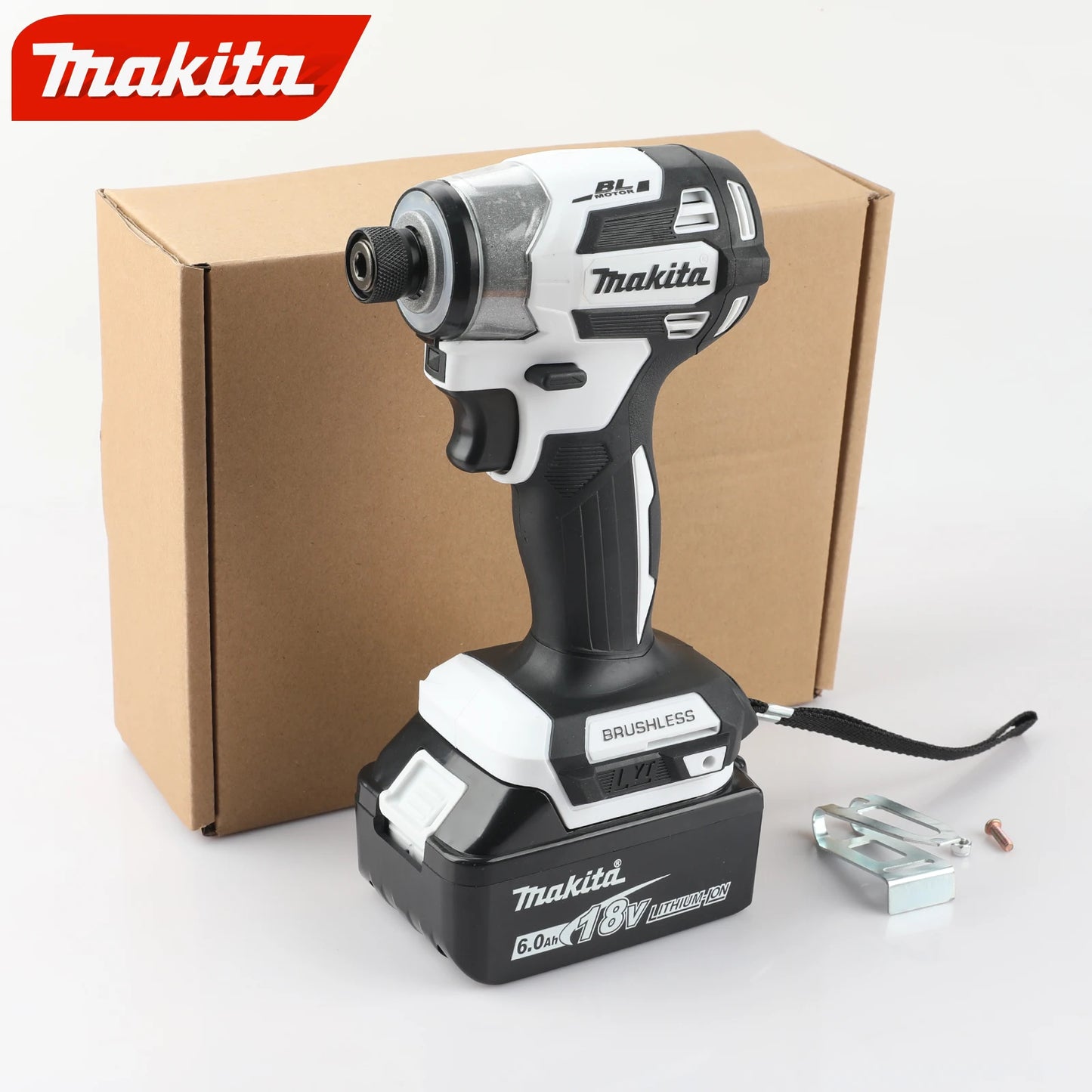 Makita DTD173 black and white brushless screwdriver, rechargeable electric screwdriver, auto repair impact screwdriver