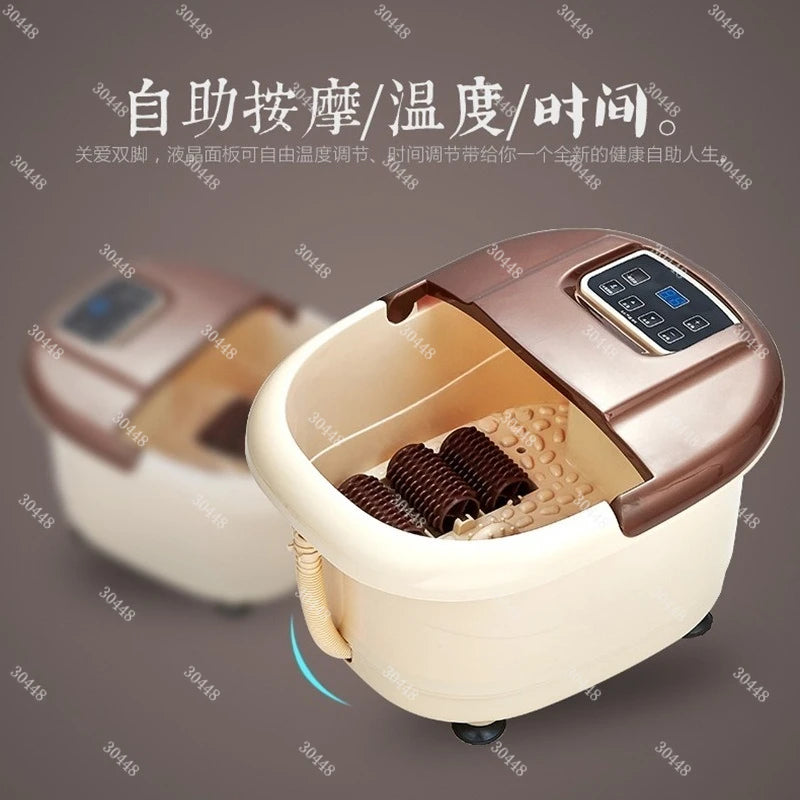 Electric Foot Spa Full-Automatic Massage Home Surfing Foot Bath Vibration Soaking Heater Foot Therapy Machine