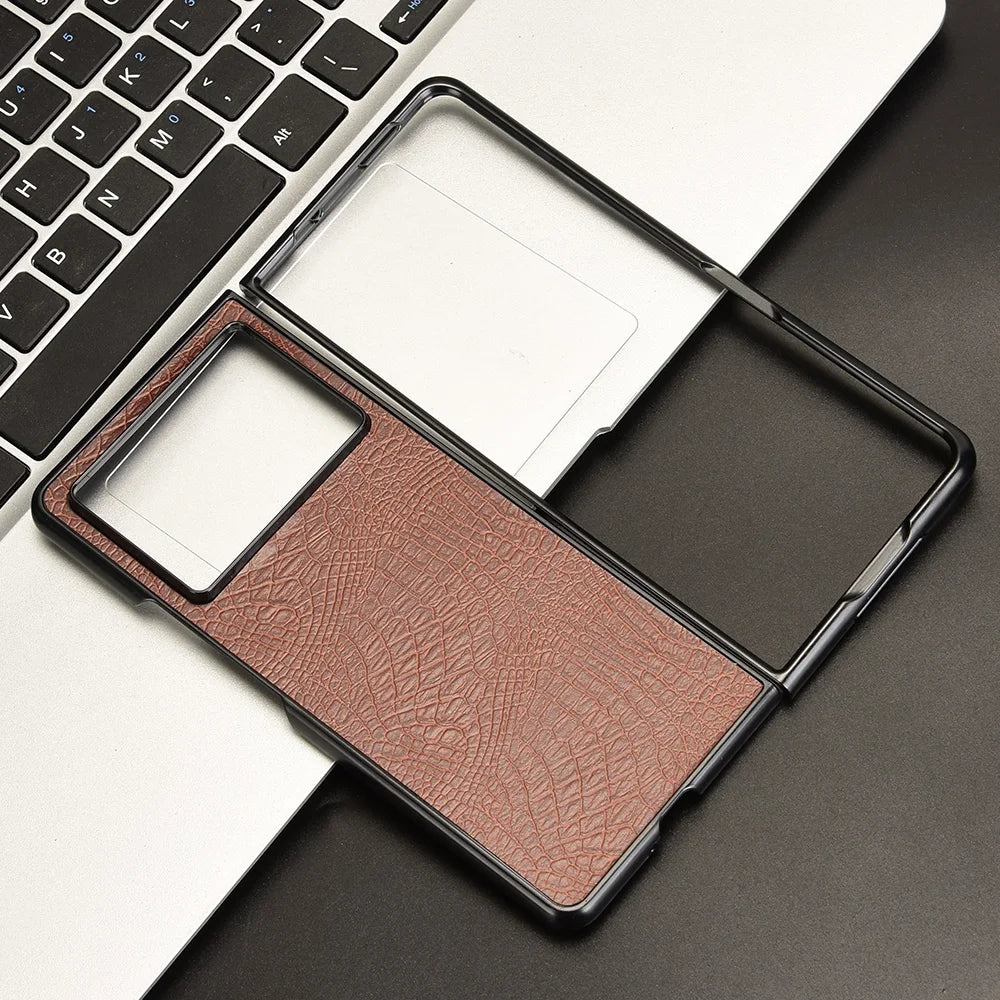 For Tecno Phantom V Fold 2 Case Luxury Leather Skin Texture Ultra Thin Slim Back Cover For Tecno Phantom V Fold2 Phone Cases