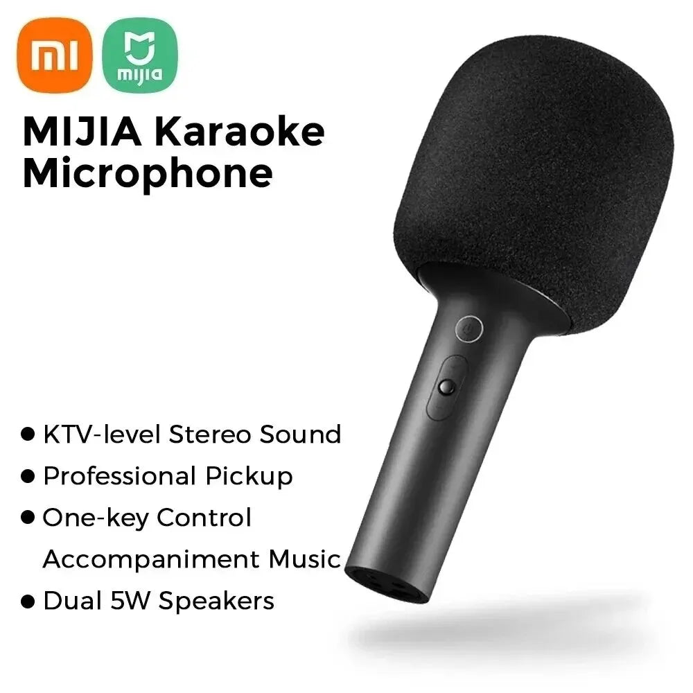 Xiaomi Mijia K-Song Microphone Bluetooth 5.1 DSP Noise Cancellation Stereo Sound Effect Double Duet Home KTV with 9 Kinds Sound