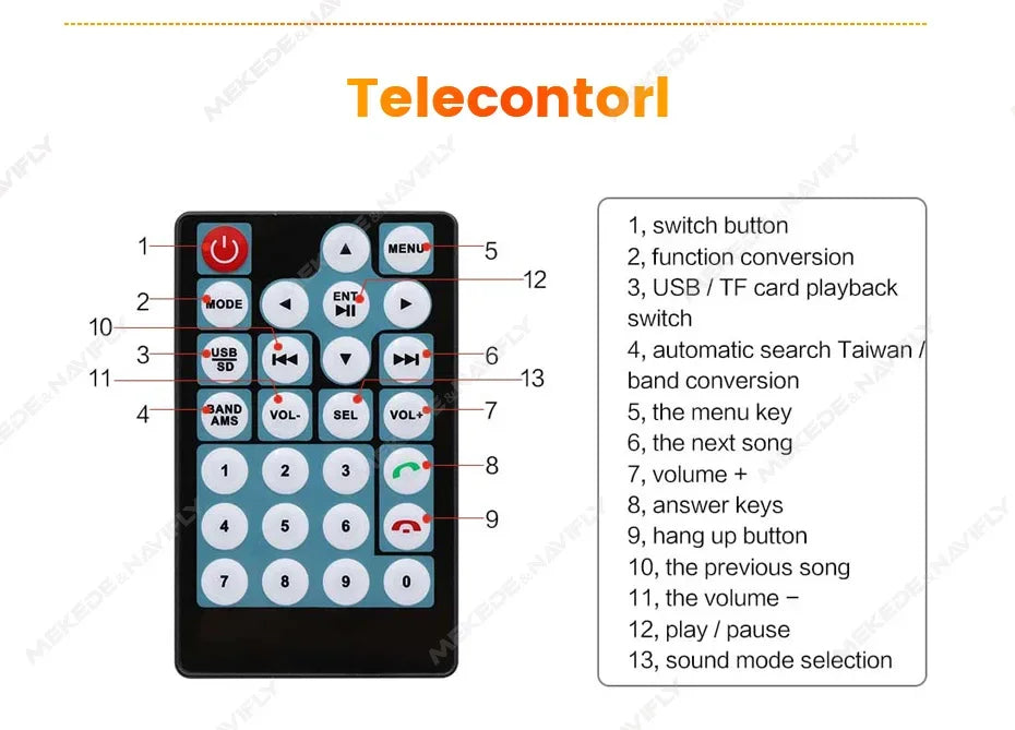 MEKEDE 1 din MP5 Player 7inch HD Touch Screen Car Radio 1DIN Auto audio USB BT TF Card For Universal Autoradio Multimedia Player