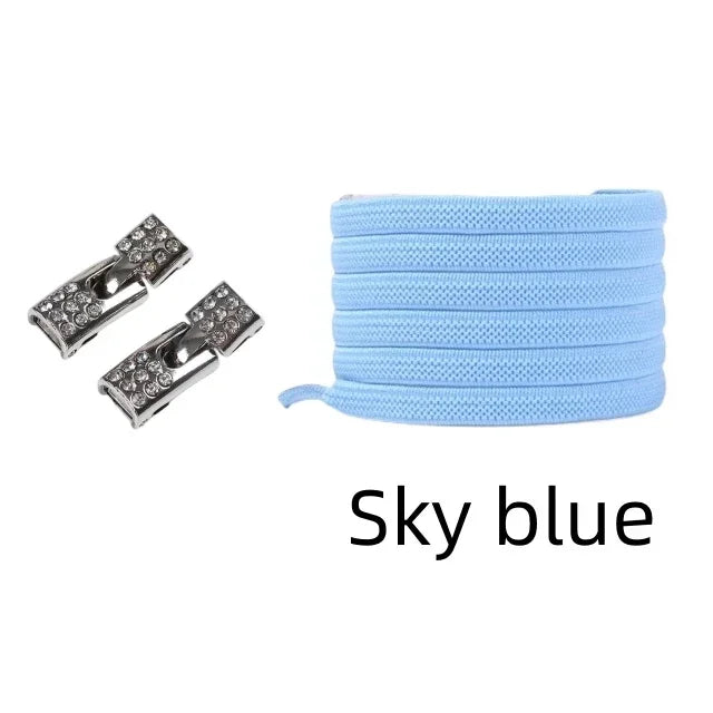 Elastic Laces Sneakers Diamond Cross Locks Shoelaces Without ties Kids Adult 8MM Width No Tie Shoe laces Rubber Bands Shoelace