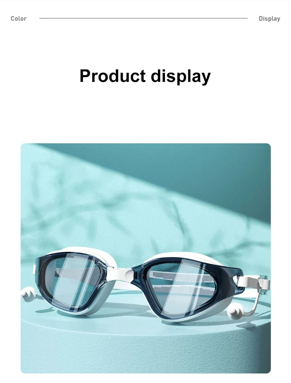 Swimming Goggles Cap Adult HD Anti-fog Swimming Goggles Set Waterproof Silicone Swim Glasses with Earplugs Anti-UV Swim Eyewear