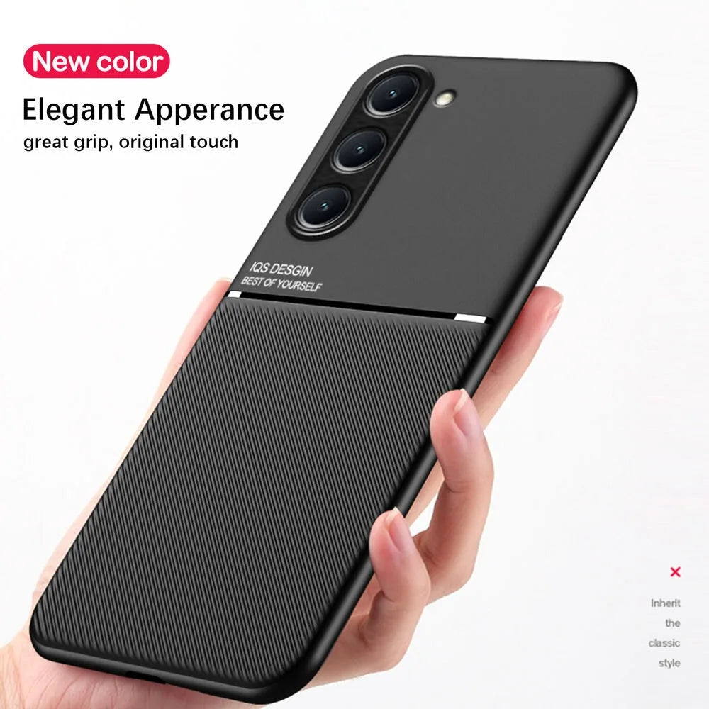 Rugged Non-Slip Case for Samsung Galaxy M15 M35 5G Protective Cover Magnetic Suction Holder Coque Fundas Capa