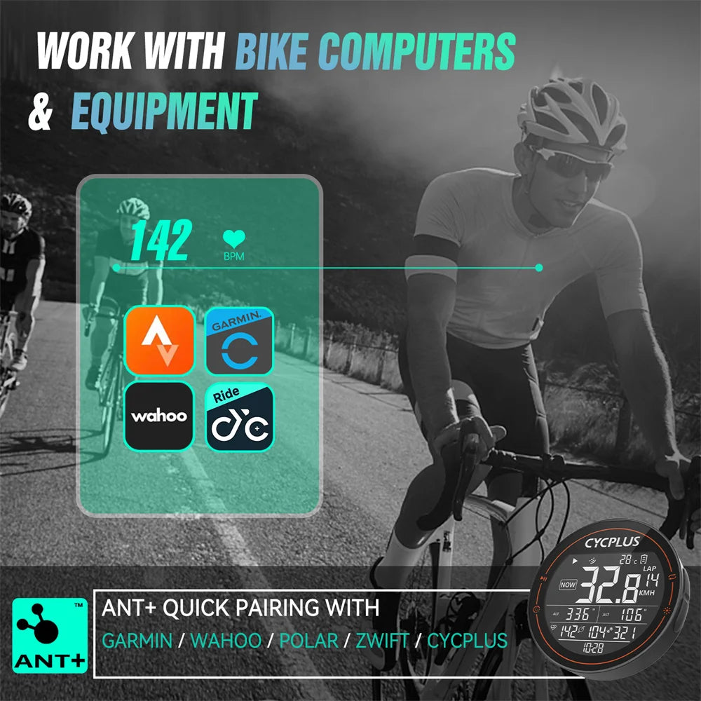 CYCPLUS Heart Rate Sensor Armband Wrist Belt Bluetooth ANT+ Fitness Monitor for Garmin Wahoo GPS Bike Computer