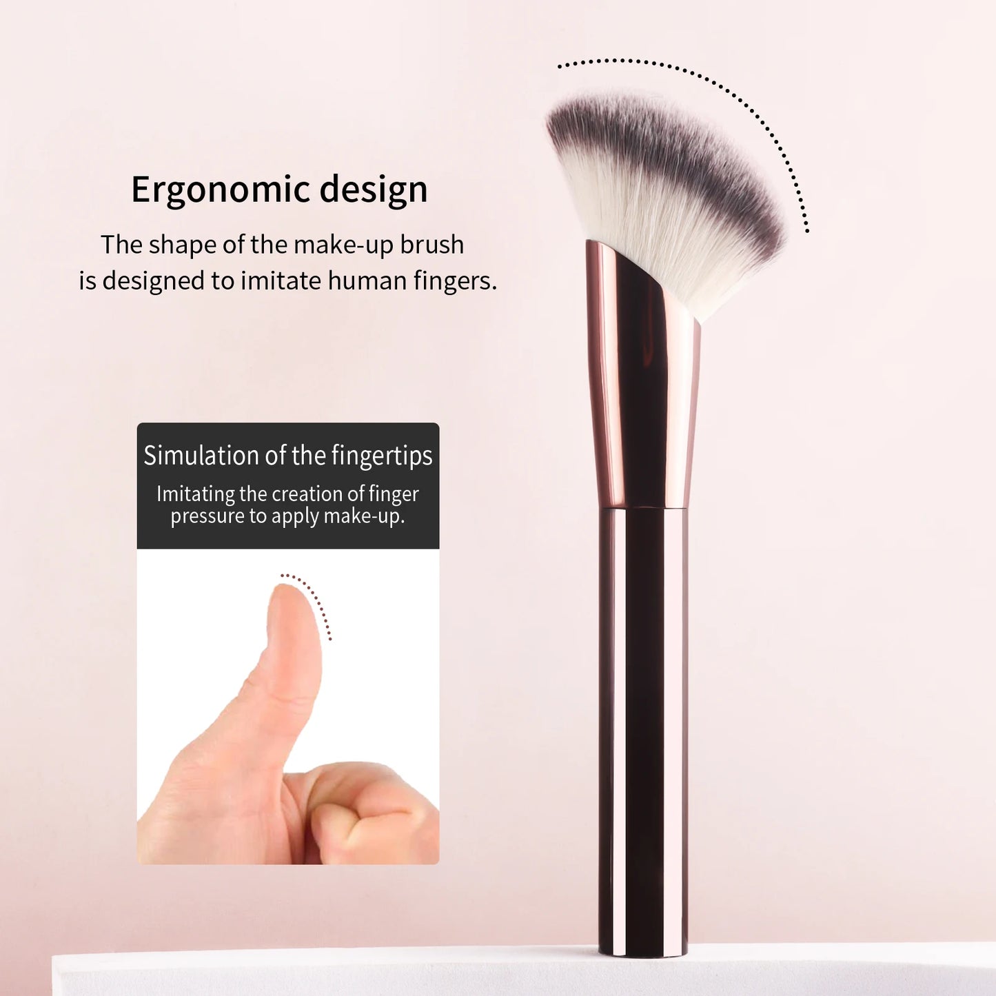 Single Makeup Brush for Flawless Application Seamless Finish Foundation Brush Soft Fiber Hair Fashionable Design