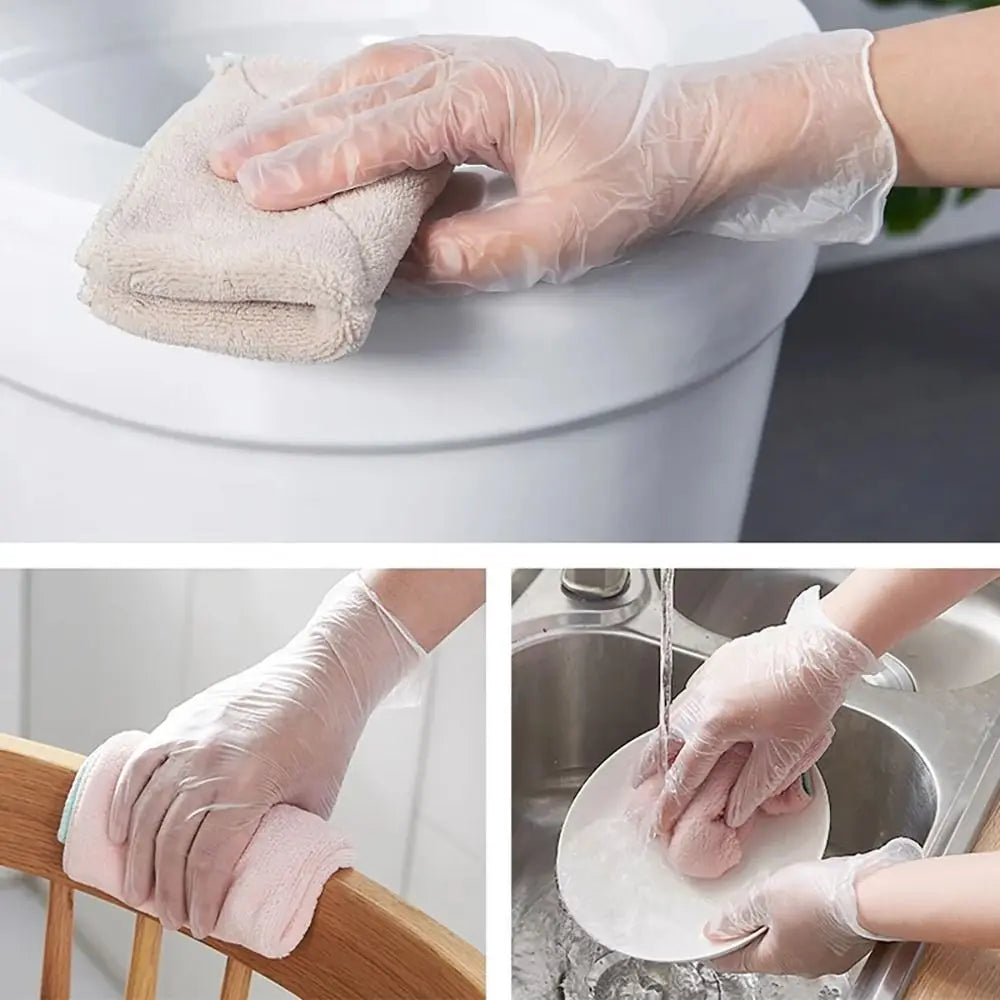 Food Grade Disposable Gloves Portable Non-Slip Acid Work Safety Cleaning Gloves Transparent TPE Latex Free Gloves Wholesale