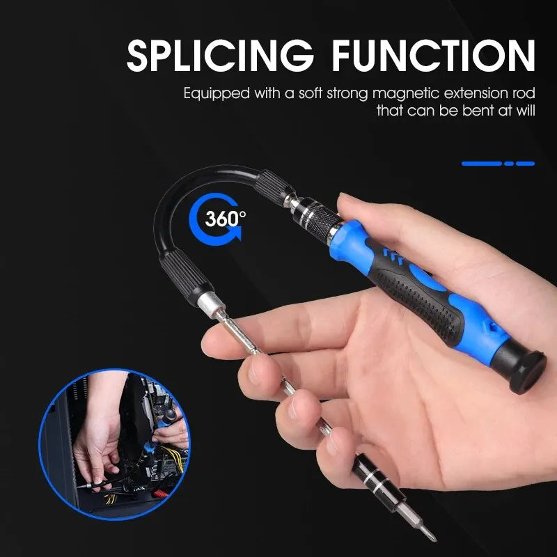 135 In 1 Screwdriver Set Torx Hex S2 Screwdriver Bits Tap Screw Driver Pocket Wrench Repair Phone Laptop Hand Tools Kit