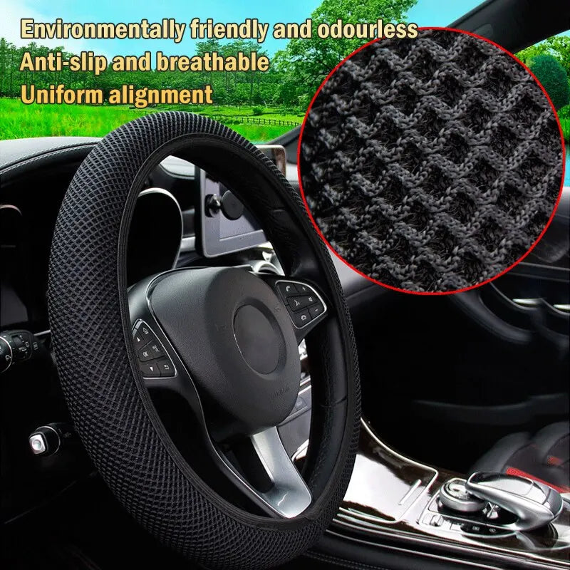 Universal Car Steering Wheel Cover Without Inner Ring Elastic For Nissan Versa Honda Civic 2008 Jimny Seat Leon Accessories