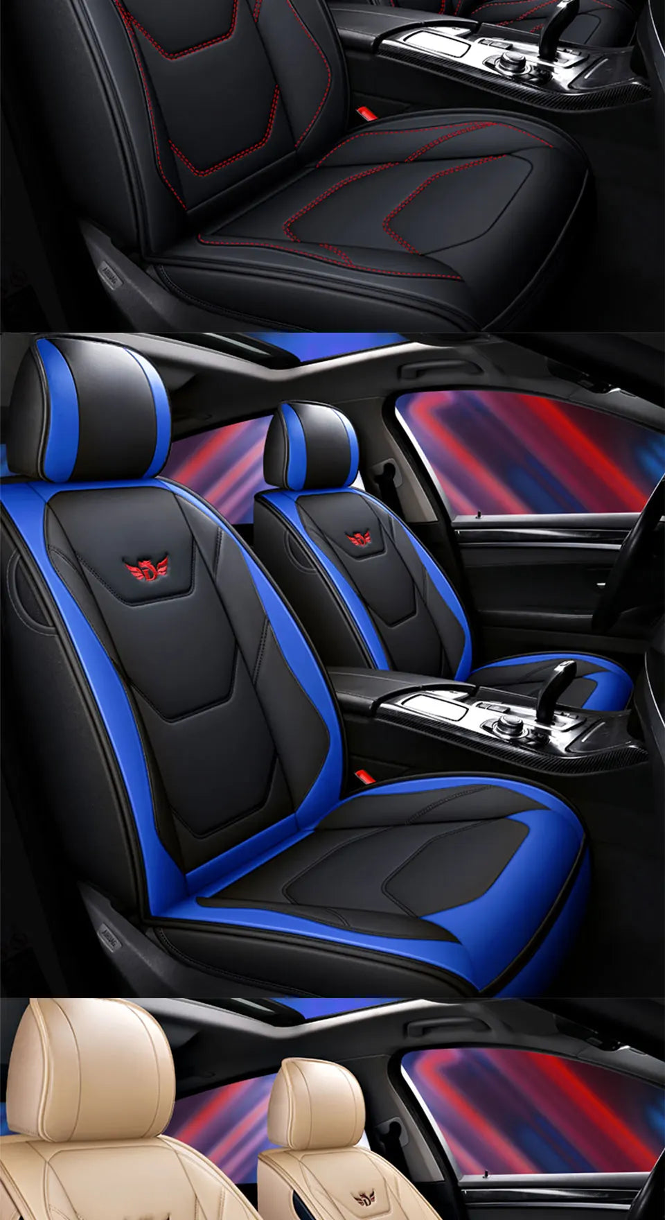 Leather Car Seat Cover For Ford Focus 2 MK1 MK3 Mondeo MK4 Fiesta MK7 Fusion Kuga Ranger Explorer 5 Figo Taurus Auto Accessories