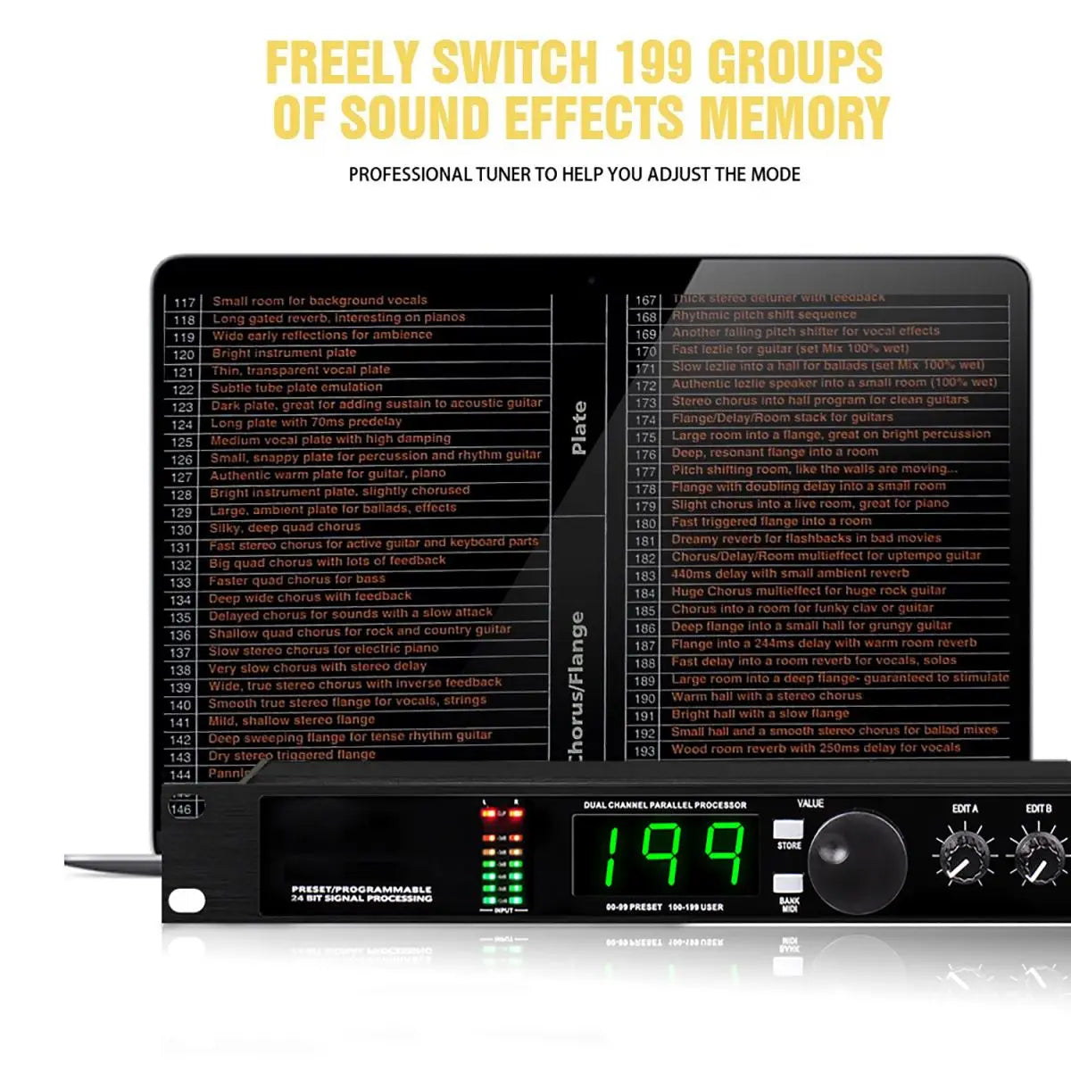 Professional digital reverberation multi effect DSP processor audio processor equalizer