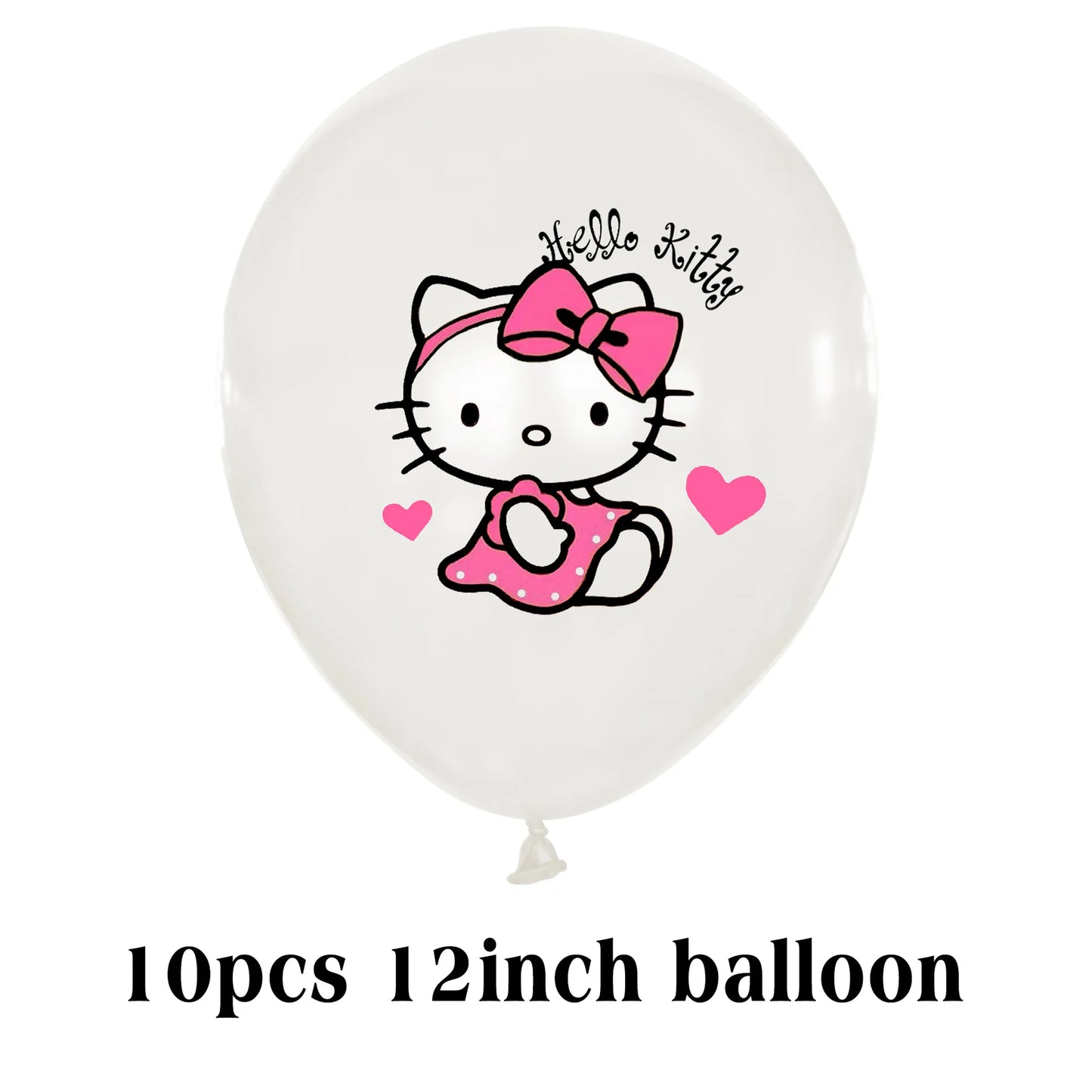 Cute Cartoon Kitty Cat Balloons Set First 5th 6th Birthday Decoration Baby Shower Globos Hello Cake Topper Backdrop Candy Box